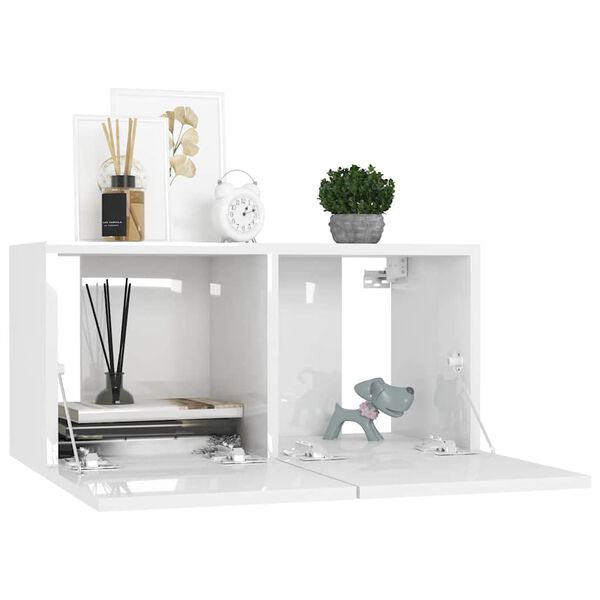 vidaXL 8 Piece TV Cabinet Set White Engineered Wood