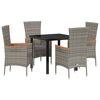 vidaXL Garden Dining Set 5 pcs Grey Powder-Coated Steel