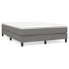vidaXL Box Spring Bed Frame Dark Grey Full Fabric