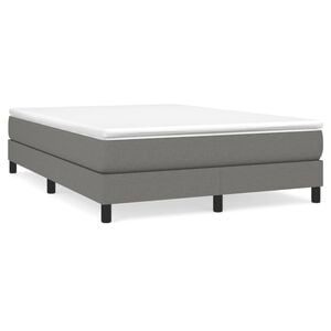 vidaXL Box Spring Bed Frame Dark Grey Full Fabric