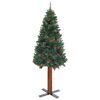 vidaXL Slim Pre-lit Christmas Tree with Ball Set Green 150 cm PVC