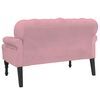 vidaXL Bench with Backrest Pink 119.5x64.5x75 cm Velvet