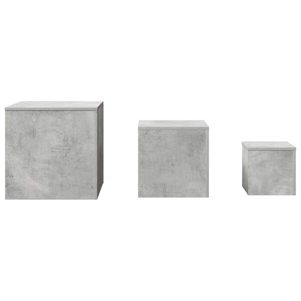 vidaXL Side Tables 3 pcs Concrete Grey Engineered Wood