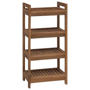 vidaXL Bathroom Shelf Natural 45 x 30 x 97 cm Solid Teak Wood