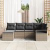 vidaXL Sofa Set with Cushion with Storage 6 pcs Grey Poly Rattan