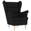 vidaXL Armchair with Footstool Black Fabric