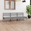vidaXL 3 Piece Garden Lounge Set Grey Solid Pinewood
