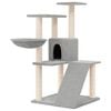 vidaXL Cat Tree with Sisal Scratching Posts Light Grey 94 cm