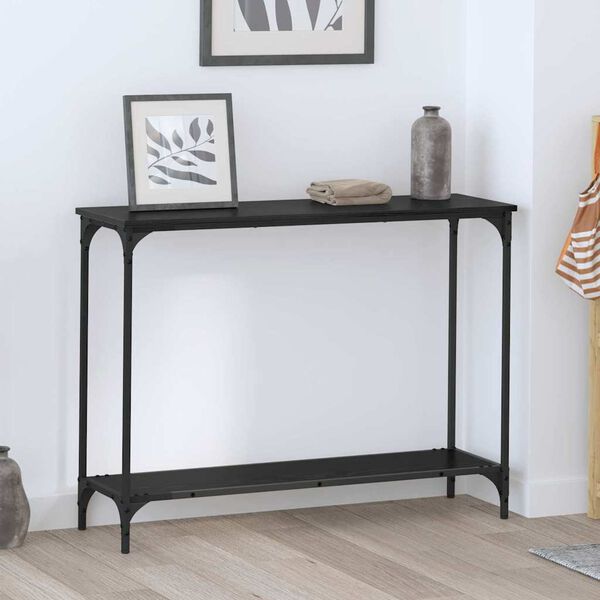 vidaXL Console Table Black oak 101 x 30.5 x 75 cm Engineered wood