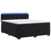 vidaXL Box Spring Bed with Mattress and LED Black Double Velvet