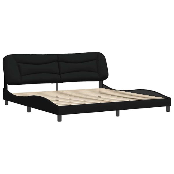vidaXL Bed Frame without Mattress "Hvar" Black 180x200 cm King Fabric