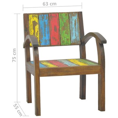 vidaXL Armchair Multicolour Solid Reclaimed Wood