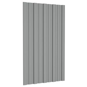 vidaXL Roof Panel 12 pcs Grey 80 x 45 cm Galvanised steel