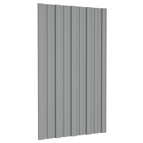 vidaXL Roof Panel 12 pcs Grey 80 x 45 cm Galvanised steel