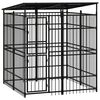 vidaXL Dog Kennel | Black | Powder-coated steel | 3.69 m&sup2; | Durable | Dog Kennel