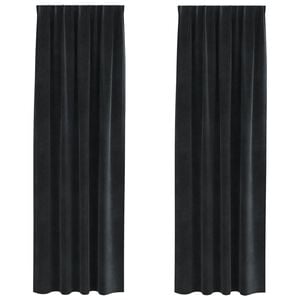 vidaXL Blackout Curtains 2 pcs Black 140 x 225 cm Velvet
