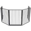 vidaXL Pet Fireplace Fence Steel Black