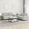 vidaXL 2 Piece Sofa Set with Cushions Light Grey Velvet