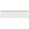 vidaXL TV Cabinet White and Sonoma Oak 120x34x30 cm Engineered Wood