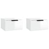 vidaXL Wall-mounted Bedside Cabinets 2 pcs High Gloss White 34x30x20 cm