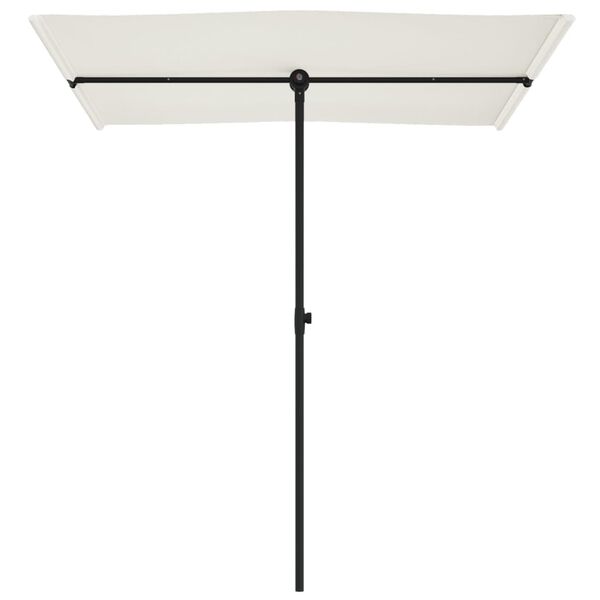 vidaXL Garden Parasol with Aluminium Pole 180x110 cm Sand White
