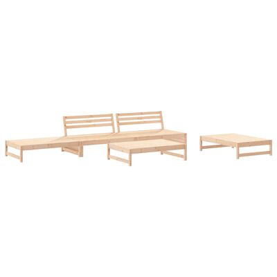 vidaXL 5 Piece Garden Lounge Set with Cushions Solid Wood