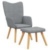 vidaXL Relaxing Chair With Stool | Light grey