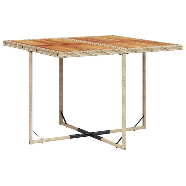 vidaXL 9 Piece Garden Dining Set with Cushions Beige Poly Rattan