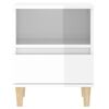 vidaXL Bedside Cabinet High Gloss White 40x35x50 cm