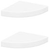 vidaXL Corner Shelf | Set of 2 | White | Honeycomb MDF, metal | Standard