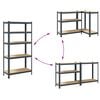 vidaXL 5-Layer Storage Shelves 2 pcs Anthracite Steel&Engineered Wood