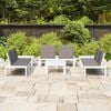 vidaXL 6 Piece Garden Lounge Set with Cushions Plastic White