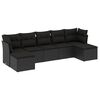 vidaXL 7 Piece Garden Sofa Set with Cushions Black Poly Rattan