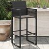 vidaXL Garden Bar Stools 2 pcs Black Poly Rattan