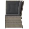vidaXL Garden Sofa Corner with Cushions Grey Poly Rattan