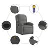 vidaXL Stand up Massage Recliner Chair Grey Real Leather
