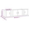 vidaXL 3 Piece TV Cabinet Set High Gloss White Engineered Wood