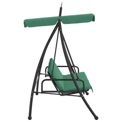 vidaXL Garden Swing Bench with Canopy Green 198 cm Fabric and Steel