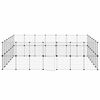 vidaXL 52-Panel Pet Cage with Door Black 35x35 cm Steel