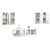 vidaXL 6 Piece TV Cabinet Set White Engineered Wood