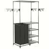 vidaXL Clothes Rack | Black | Powder-coated steel, Non-woven fabric