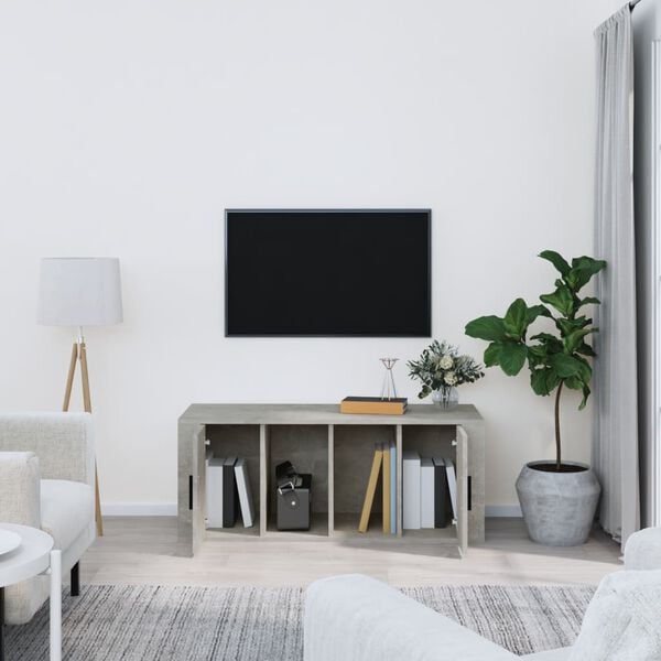 vidaXL TV Cabinet Concrete Grey 100x35x40 cm Engineered Wood