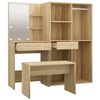 vidaXL Dressing Table Set with LED Sonoma Oak Engineered Wood
