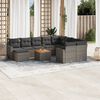 vidaXL 11 Piece Garden Sofa Set with Cushions Grey Poly Rattan