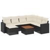 vidaXL 8 Piece Garden Sofa Set with Cushions Black Poly Rattan