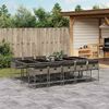 vidaXL 11 Piece Garden Dining Set with Cushions Grey Poly Rattan