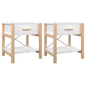 vidaXL Bedside Tables 2pcs White 42x38x45 cm Engineered Wood