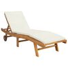vidaXL Sun Lounger Polyester Brown and Cream