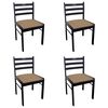 vidaXL Dining Chairs 4 pcs Brown Solid Rubber Wood and Velvet