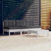 vidaXL 4 Piece Garden Lounge Set with Anthracite Cushions Pinewood